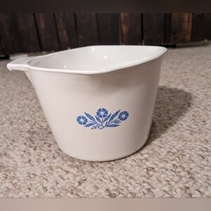 Corningware White Saucepan with Blue Floral Pattern